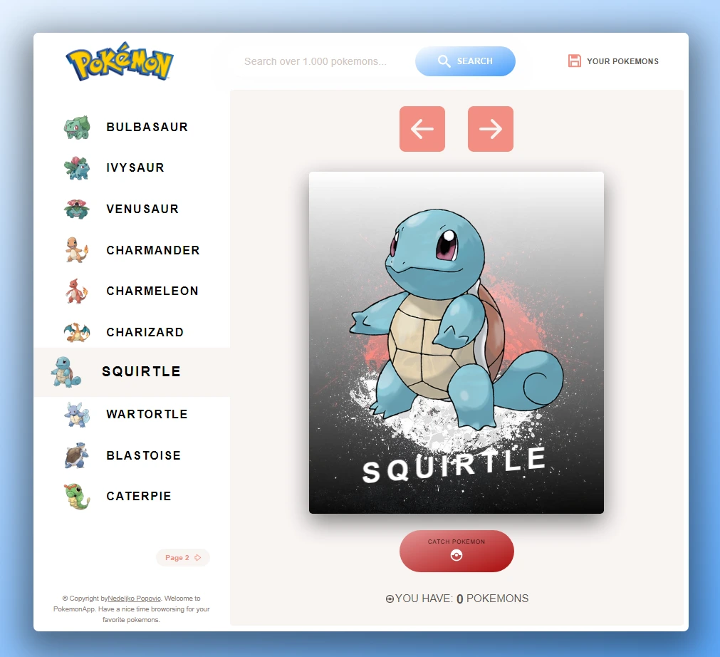 Pokemon Create App Nedeljko Popović | Frontend Developer